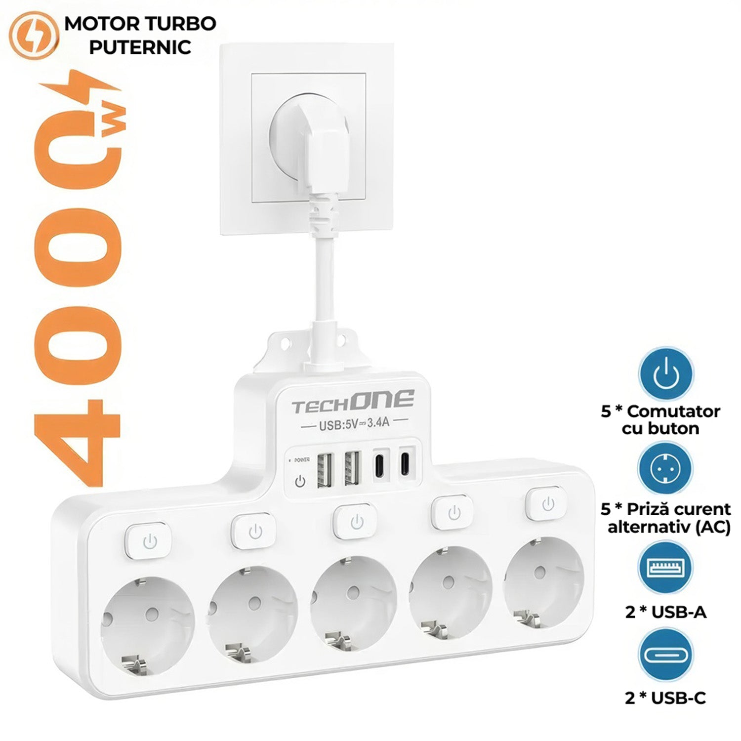 Prelungitor Scurt Techone PowerHub 9X Prelungitor Scurt Techone PowerHub 9X